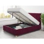GRADE A1 - Aspire Piccadilly Fabric Ottoman - Plush Velvet - Berry - 5ft King