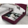 GRADE A1 - Aspire Piccadilly Fabric Ottoman - Plush Velvet - Berry - 5ft King