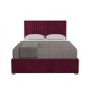 Berry Red Velvet Double Ottoman Bed - Piccadilly - Aspire