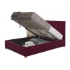 Berry Red Velvet Double Ottoman Bed - Piccadilly - Aspire