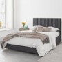 Grey Velvet Double Ottoman Bed - Piccadilly - Aspire