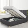 Grey Velvet Double Ottoman Bed - Piccadilly - Aspire