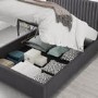 Grey Velvet Double Ottoman Bed - Piccadilly - Aspire