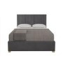 Grey Velvet King Size Ottoman Bed - Piccadilly - Aspire