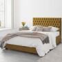 Mustard Velvet King Size Ottoman Bed - Angel - Aspire
