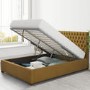 Mustard Velvet King Size Ottoman Bed - Angel - Aspire