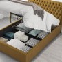 Mustard Velvet King Size Ottoman Bed - Angel - Aspire
