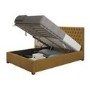 Mustard Velvet King Size Ottoman Bed - Angel - Aspire