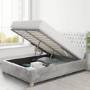 Silver Crushed Velvet Double Ottoman Bed - Angel - Aspire