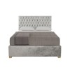 Silver Crushed Velvet Double Ottoman Bed - Angel - Aspire