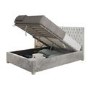 Silver Crushed Velvet Double Ottoman Bed - Angel - Aspire