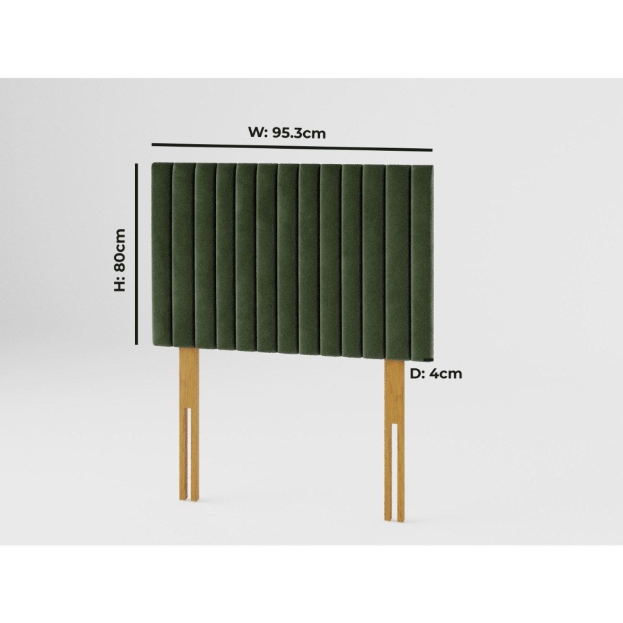 Striped Green Velvet Single Headboard - Aspire