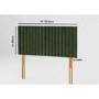 Striped Green Velvet Small Double Headboard - Aspire