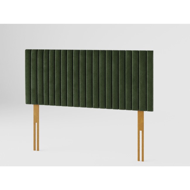 Striped Green Velvet Double Headboard - Aspire