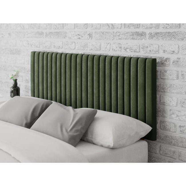 Striped Green Velvet King Size Headboard - Aspire