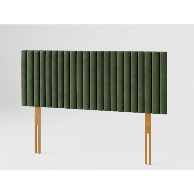 Striped Green Velvet King Size Headboard - Aspire