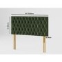 Buttoned Green Velvet Small Double Headboard - Aspire