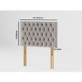 Buttoned Grey Velvet Single Headboard - Aspire