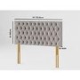 Buttoned Grey Velvet Small Double Headboard - Aspire
