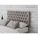 MFP107392 Buttoned Grey Velvet Double Headboard - Aspire