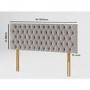 Buttoned Grey Velvet King Size Headboard - Aspire