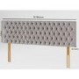 Buttoned Grey Velvet Super King Size Headboard - Aspire