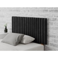 Striped Ebony Velvet Small Double Headboard - Aspire