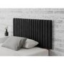 Striped Black Velvet Small Double Headboard - Aspire