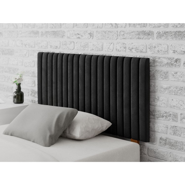 Striped Ebony Velvet Small Double Headboard - Aspire