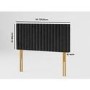 Striped Black Velvet Small Double Headboard - Aspire