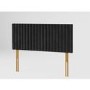 Striped Black Velvet Double Headboard - Aspire