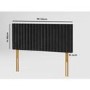 Striped Black Velvet Double Headboard - Aspire
