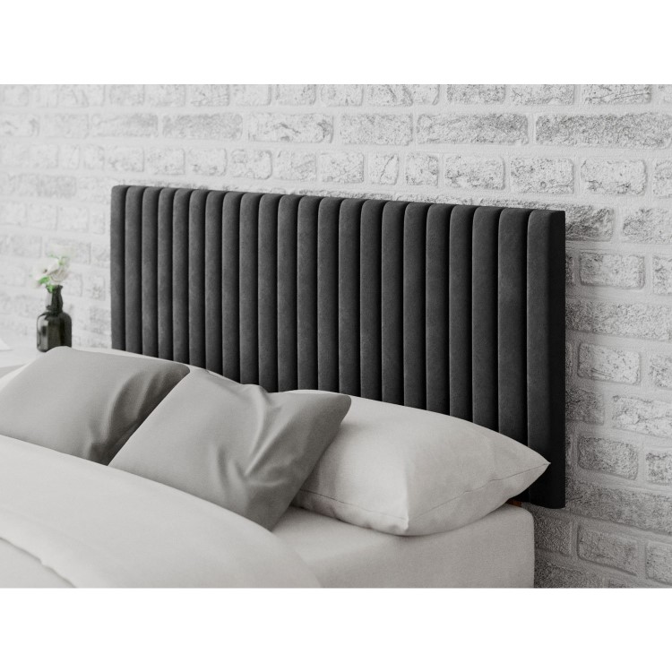 Striped Ebony Velvet King Size Headboard - Aspire