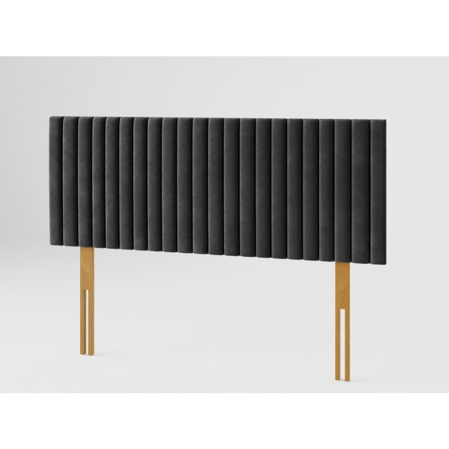 Striped Ebony Velvet King Size Headboard - Aspire