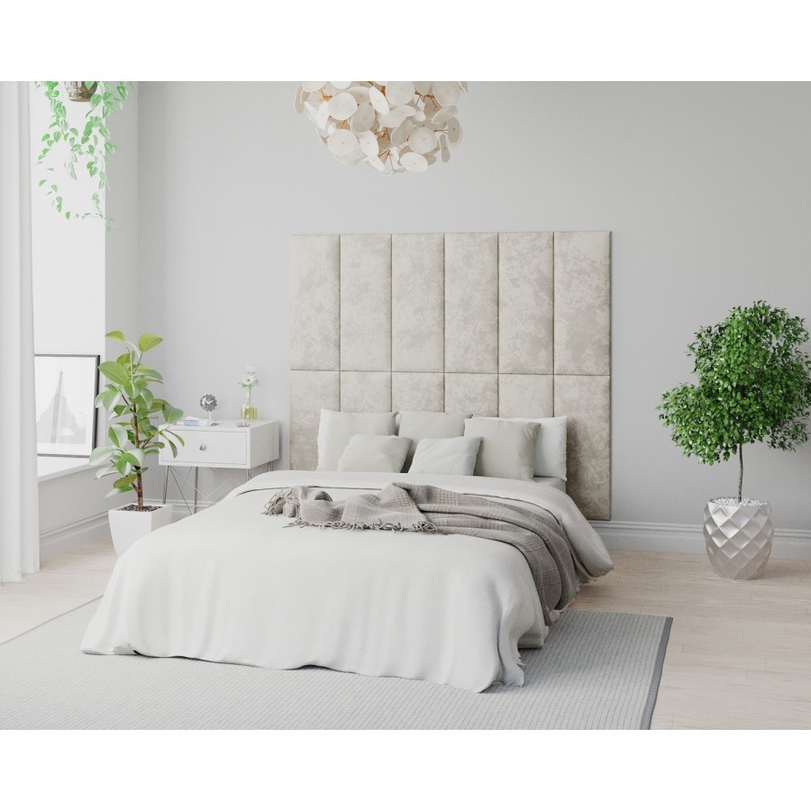 Pearl Velvet Wall Mounted Pack Of 8 Upholstered Panels - Aspire