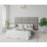 Grey Velvet Wall Mounted Pack Of 2 Upholstered Panels - Aspire