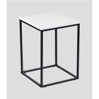 Jupiter Lamp Table High Gloss White and Metal Base