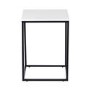 Jupiter Lamp Table High Gloss White and Metal Base