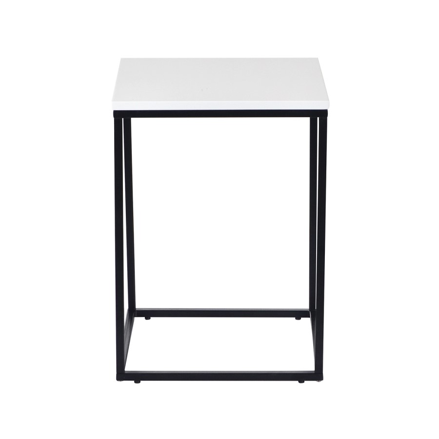 Jupiter Lamp Table High Gloss White and Metal Base
