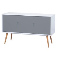 Montana Scandi 3 Door Sideboard in Grey and White