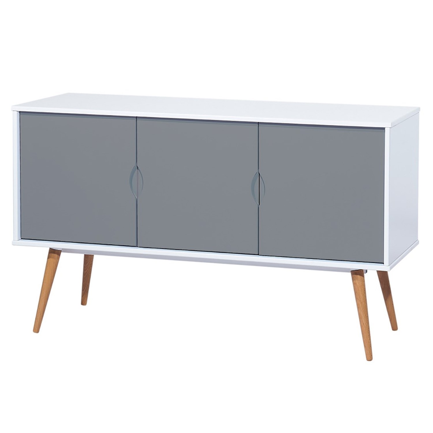 Montana Scandi 3 Door Sideboard in Grey and White - Furniture123