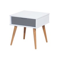 Montana Scandi Side Table in Grey and White