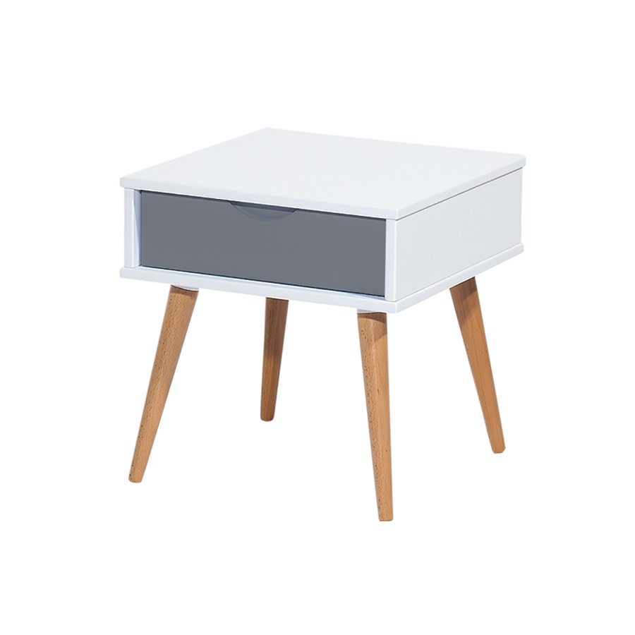 Montana Scandi Side Table in Grey and White