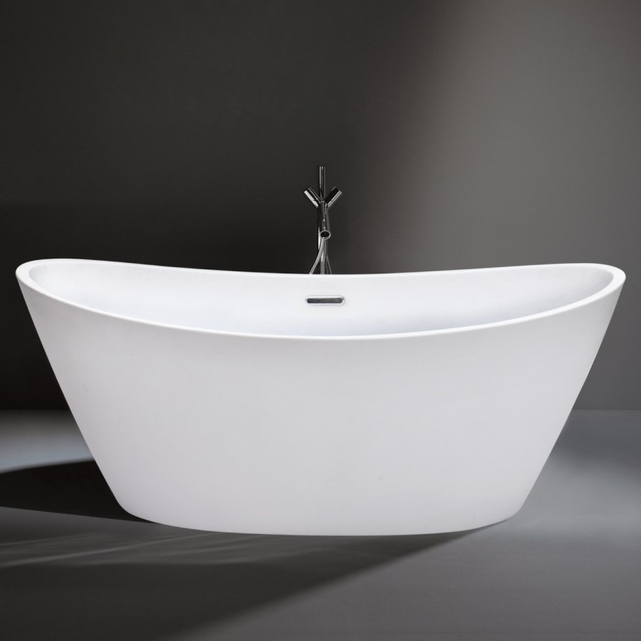 GRADE A2 - Duke Modern Curved Freestanding Bath - 1700 x 800 x 680mm