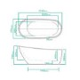 Margot Modern Curved Chalice Freestanding Bath - 1750 x 750 x 680mm