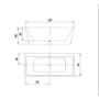 Darcy Modern Back to Wall Freestanding Bath - 1780 x 800 x 580mm