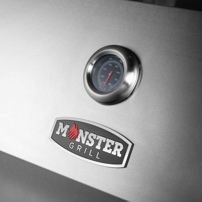 Monster Grill - Ultimate Outdoor Kitchen - 6 Burner Gas BBQ Grill with Fridge and Sink