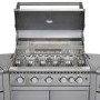 Monster Grill - 6 Burner Outdoor Kitchen BBQ Including Infrared Back Burner Plus Side Burner - Stainless Steel