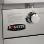 Monster Grill - 6 Burner Outdoor Kitchen BBQ Including Infrared Back Burner Plus Side Burner - Stainless Steel