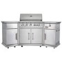 Monster Grill - 6 Burner Outdoor Kitchen BBQ Including Infrared Back Burner Plus Side Burner - Stainless Steel